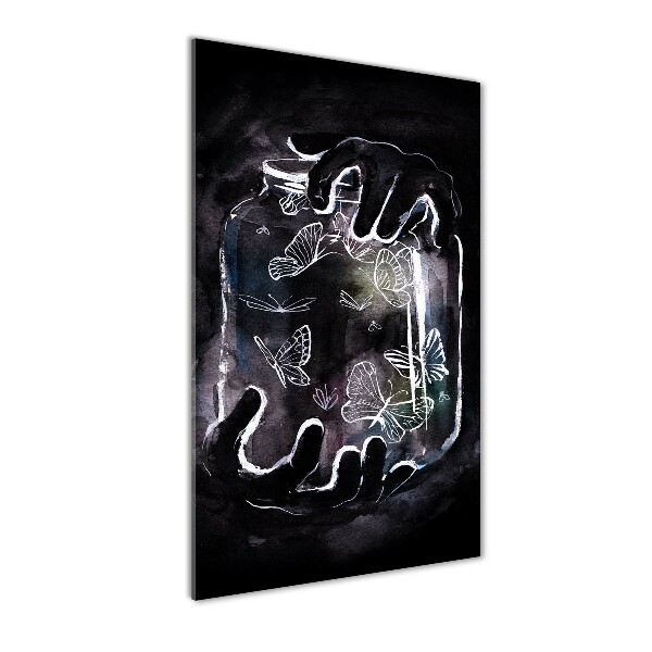 Staand foto op plexiglas Vlinders in een pot