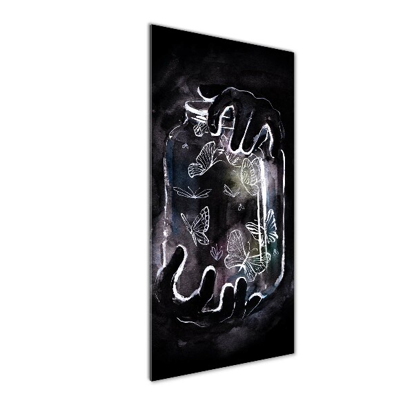 Staand foto op plexiglas Vlinders in een pot