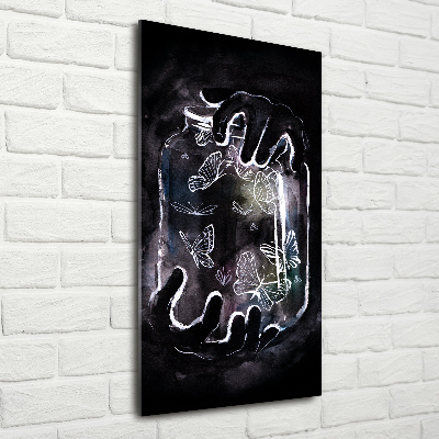 Staand foto op plexiglas Vlinders in een pot