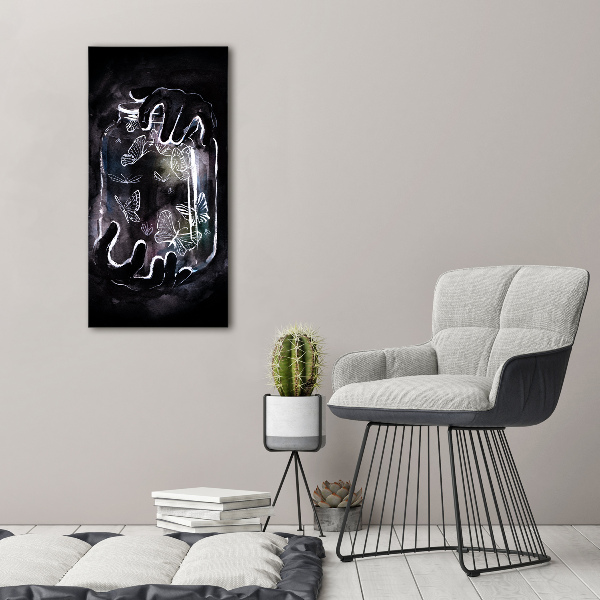 Staand foto op plexiglas Vlinders in een pot