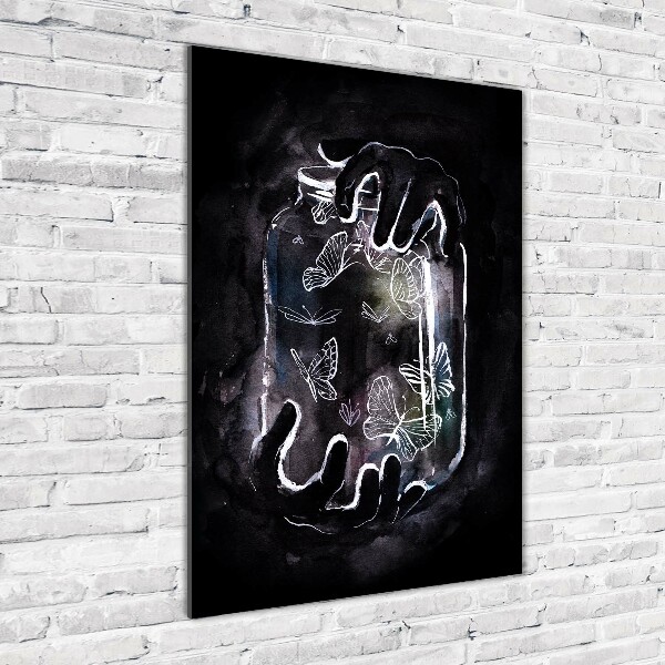 Staand foto op plexiglas Vlinders in een pot