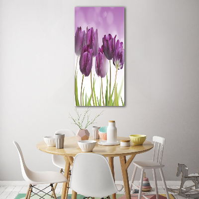 Staand plexiglas foto Paarse tulpen