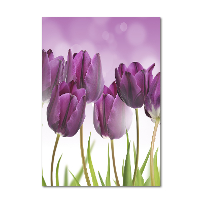 Staand plexiglas foto Paarse tulpen