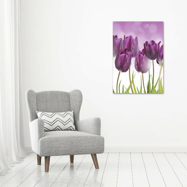 Staand plexiglas foto Paarse tulpen