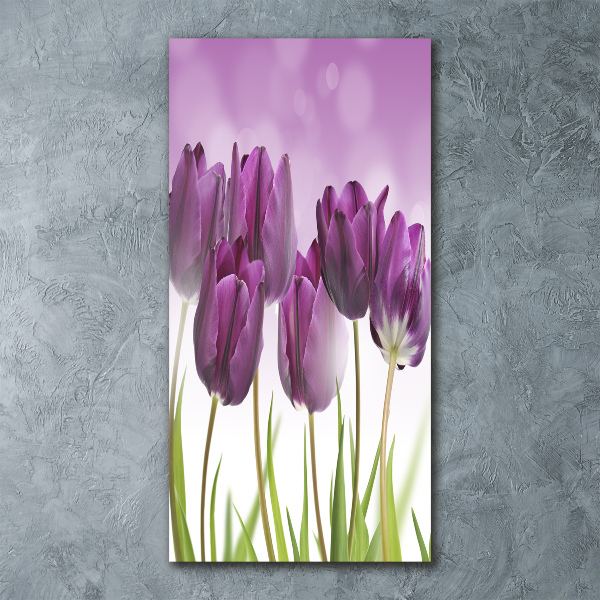 Staand plexiglas foto Paarse tulpen