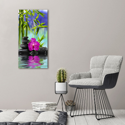 Staand foto op plexiglas Orchidee en bamboe
