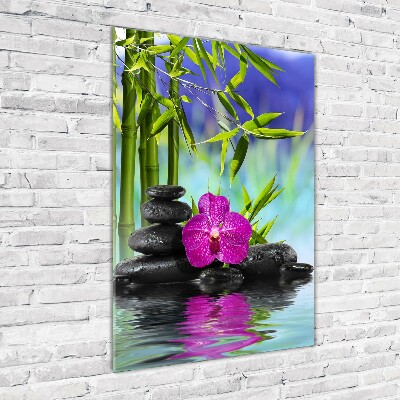 Staand foto op plexiglas Orchidee en bamboe