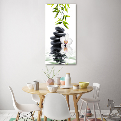 Staand plexiglas foto Orchidee en stenen