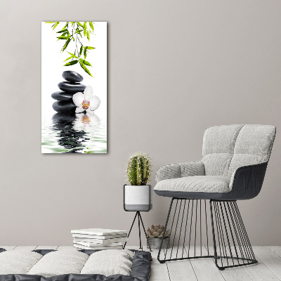 Staand plexiglas foto Orchidee en stenen