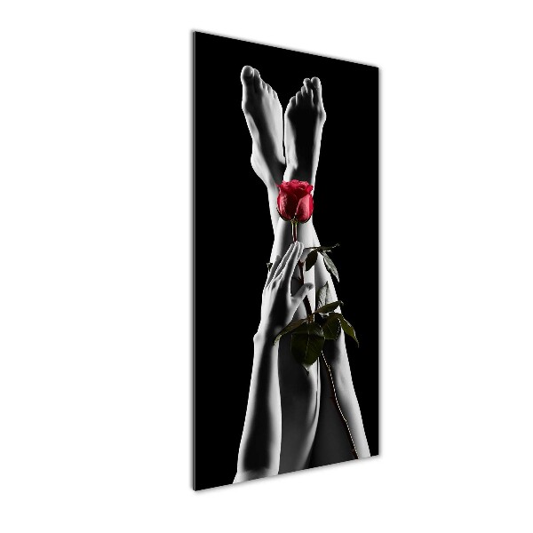 Staand foto plexiglas Roos en voeten