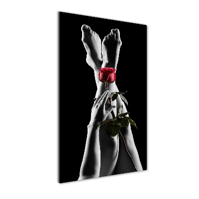 Staand foto plexiglas Roos en voeten