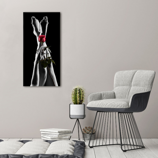 Staand foto plexiglas Roos en voeten