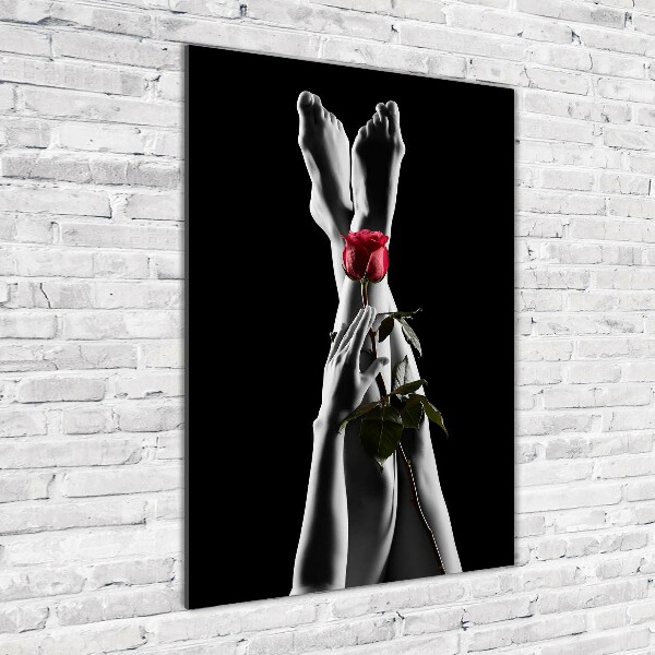 Staand foto plexiglas Roos en voeten