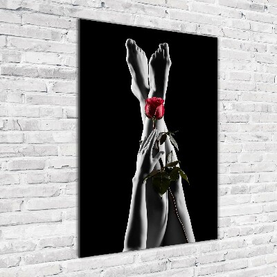 Staand foto plexiglas Roos en voeten