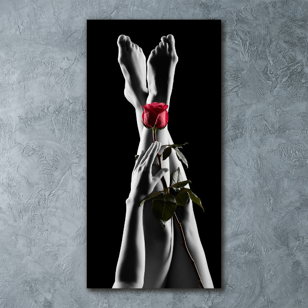 Staand foto plexiglas Roos en voeten