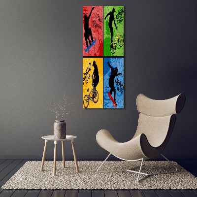 Staand plexiglas foto Fiets en skateboard