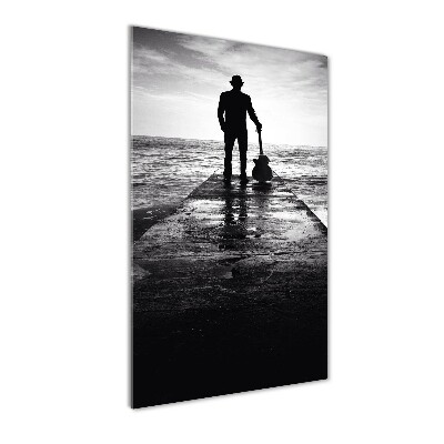 Staand foto plexiglas Gitarist op de pier