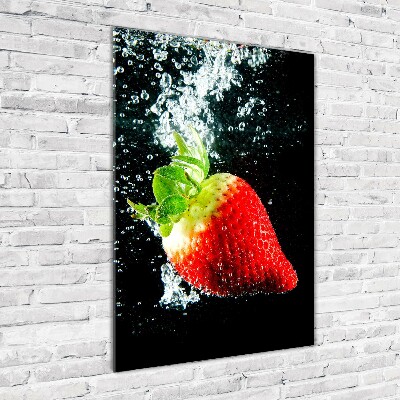 Staand foto op plexiglas Aardbei onder water
