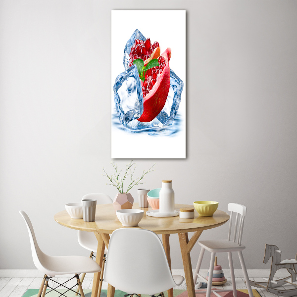 Staand foto plexiglas Granaatappel en ijs