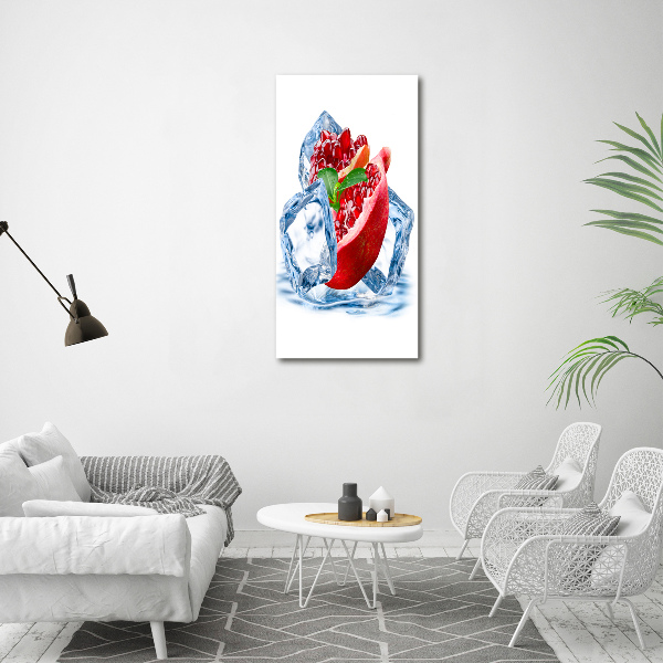 Staand foto plexiglas Granaatappel en ijs