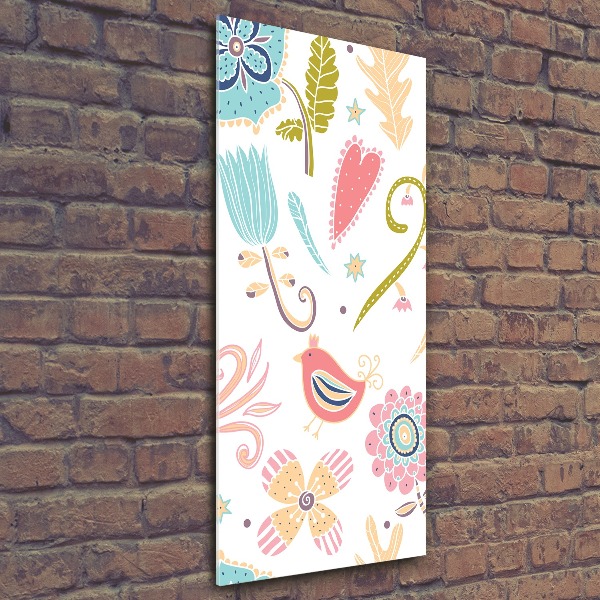 Obraz zdjęcie szkło akryl pionowy Rośliny i ptak