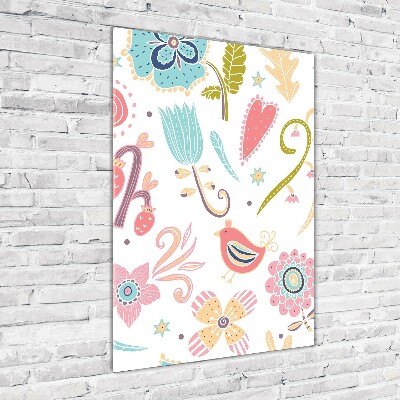 Obraz zdjęcie szkło akryl pionowy Rośliny i ptak