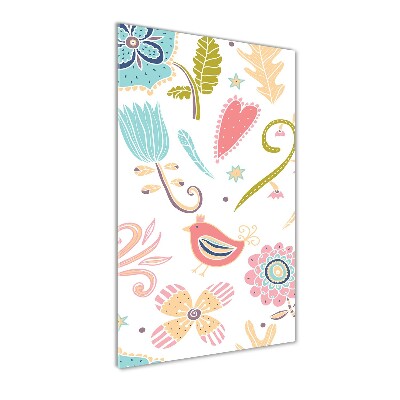 Obraz zdjęcie szkło akryl pionowy Rośliny i ptak