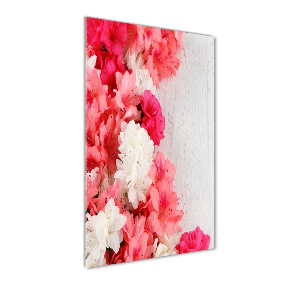 Staand foto in plexiglas Bloemen op hout