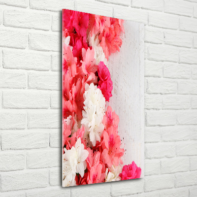 Staand foto in plexiglas Bloemen op hout