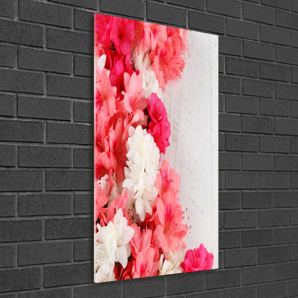 Staand foto in plexiglas Bloemen op hout