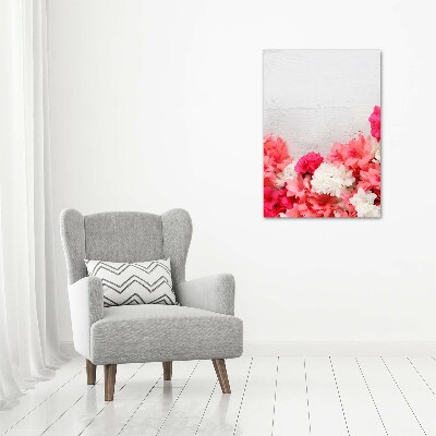 Staand foto in plexiglas Bloemen op hout