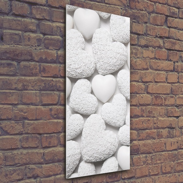 Staand foto plexiglas Witte hartachtergrond