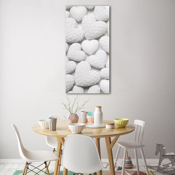 Staand foto plexiglas Witte hartachtergrond