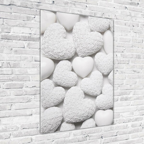 Staand foto plexiglas Witte hartachtergrond