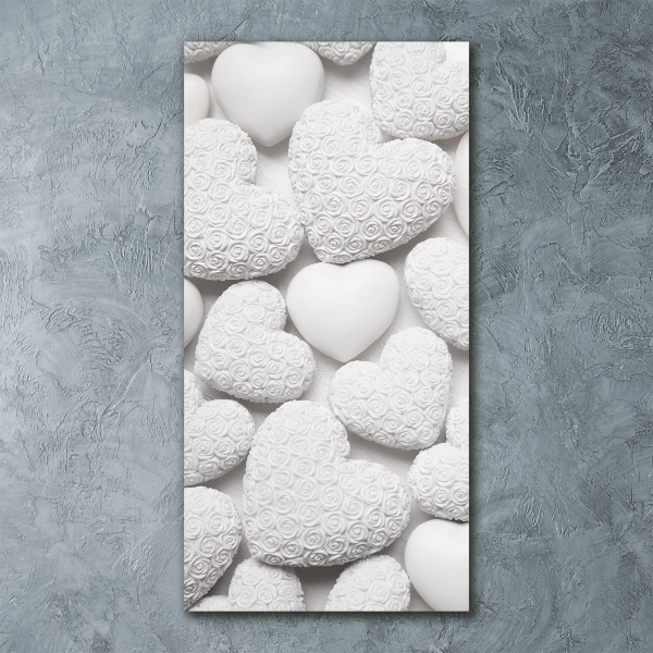 Staand foto plexiglas Witte hartachtergrond