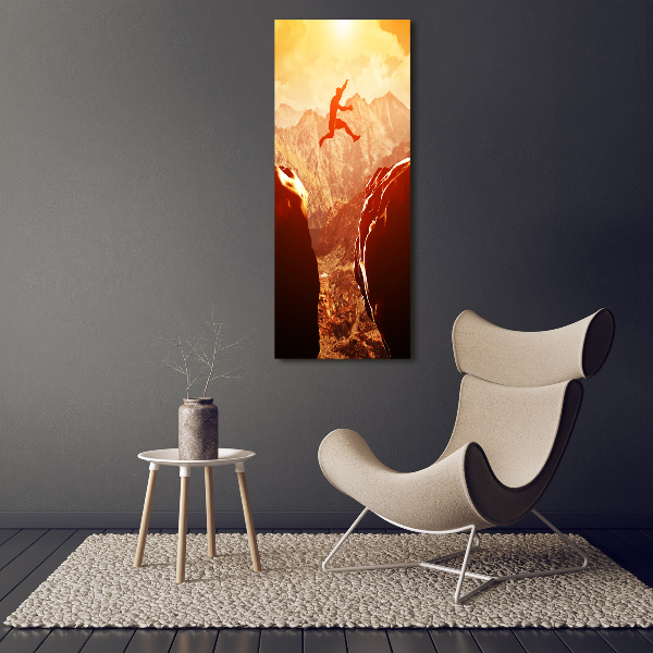 Staand foto op plexiglas Spring over de afgrond