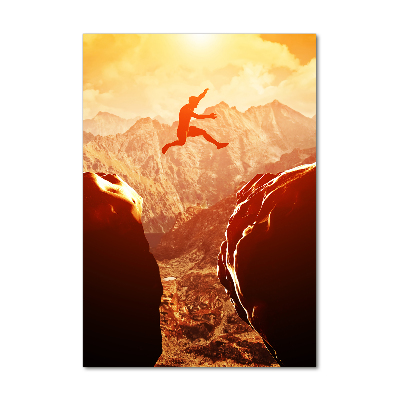 Staand foto op plexiglas Spring over de afgrond