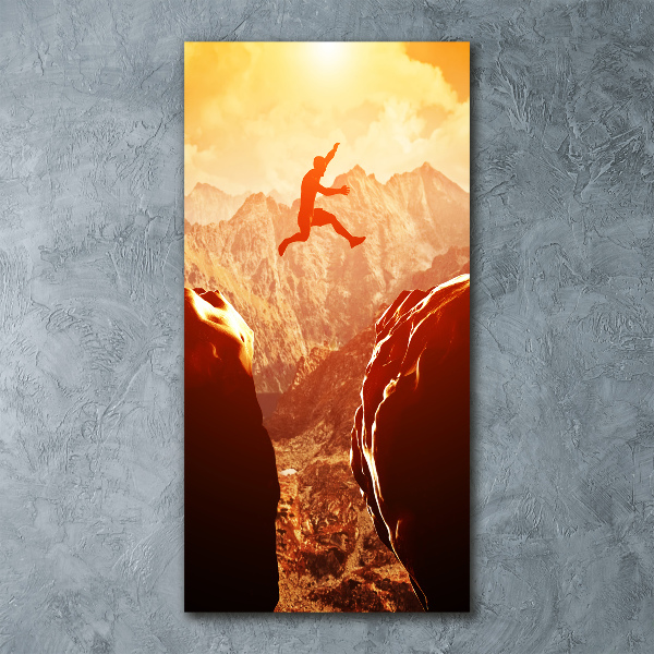 Staand foto op plexiglas Spring over de afgrond