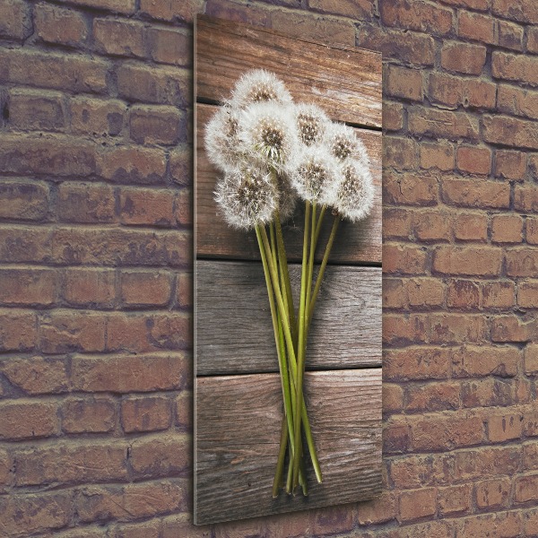 Staand foto op plexiglas Een boeket paardenbloemen