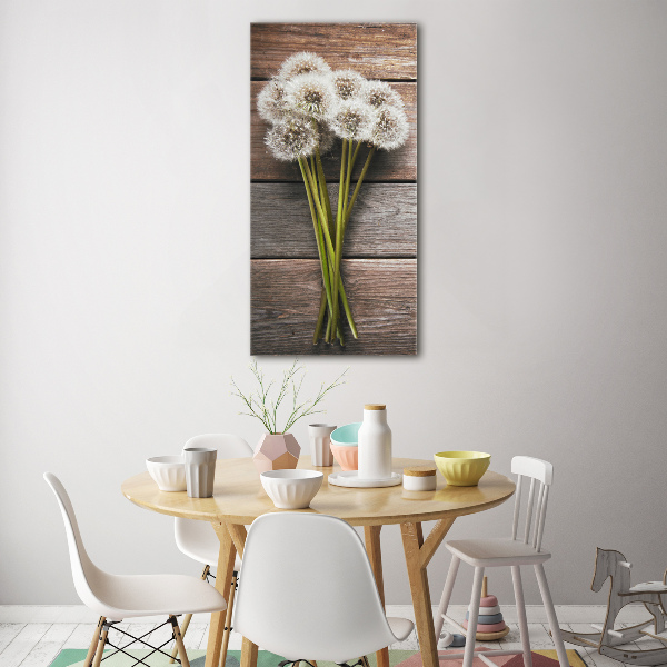 Staand foto op plexiglas Een boeket paardenbloemen