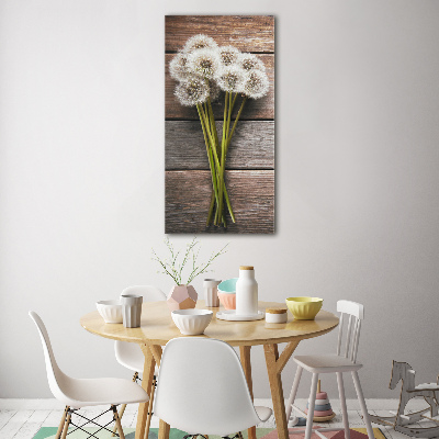 Staand foto op plexiglas Een boeket paardenbloemen