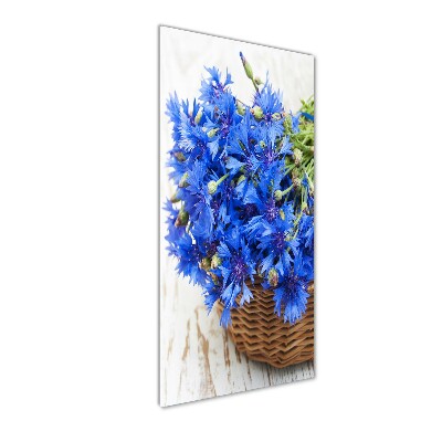 Staand foto op plexiglas Korenbloemen in een mand