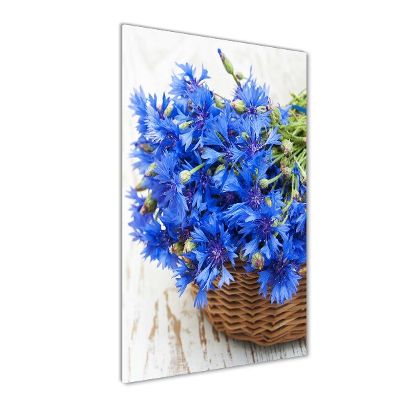 Staand foto op plexiglas Korenbloemen in een mand