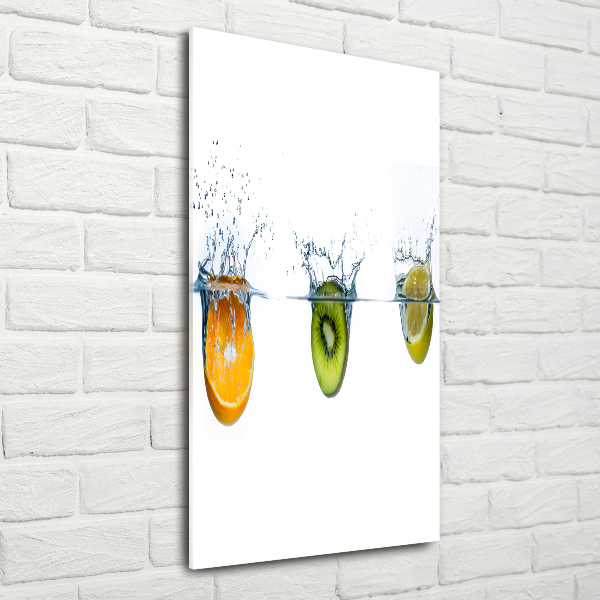 Staand plexiglas foto Fruit onder water