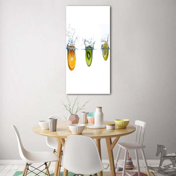 Staand plexiglas foto Fruit onder water