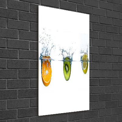 Staand plexiglas foto Fruit onder water