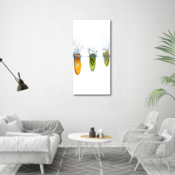 Staand plexiglas foto Fruit onder water