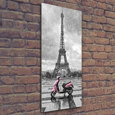 Staand foto in plexiglas Eiffeltoren scooter