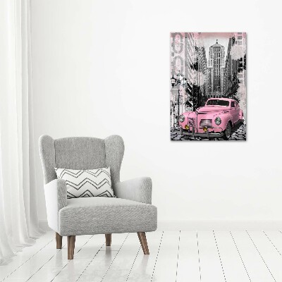 Staand foto op plexiglas Roze auto