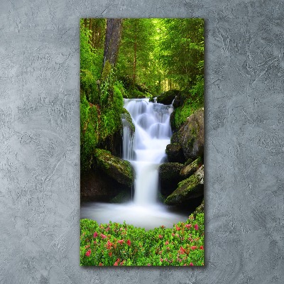 Staand plexiglas foto Waterval in het bos